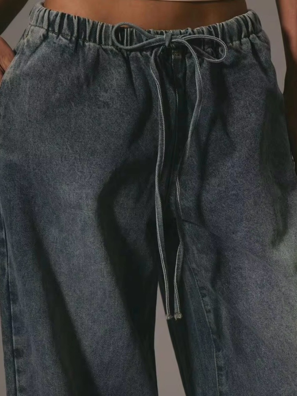 Relaxed Drawstring Jeans